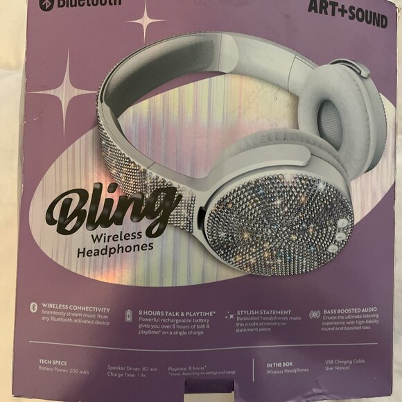 ART+SOUND Bling Wireless / Wired Bluetooth Headphones New in open box - Picture 1 of 1